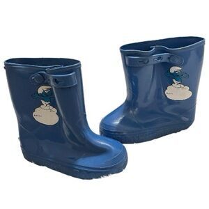 Kids Rain Smurf Boots Size 9-10-Blue-Vintage. Peyo. Smurf Boots-Kids Rain boots